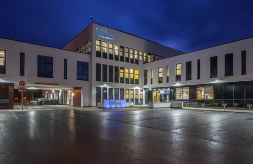 Bristol Water HQ at night